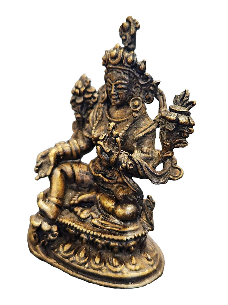 Bronze Statues Tara Buddha Kuber Laxmi: 2”x1.5” / White Tara