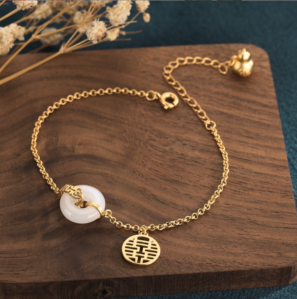 Golden Double Happiness Bracelet