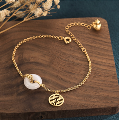 Golden Double Happiness Bracelet