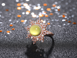 Snowflake Crystal Open Ring