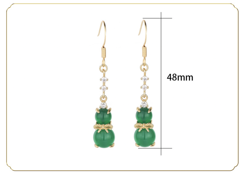 Jade Guard With Crystals Earrings