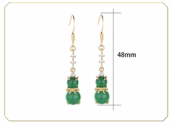 Jade Guard With Crystals Earrings