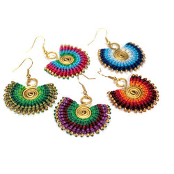 Macrame Sunbeam Earrings: Purple