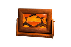 Alder Wood (Traditional) Moving Sand Art Pictures: Ocean Blue / Small