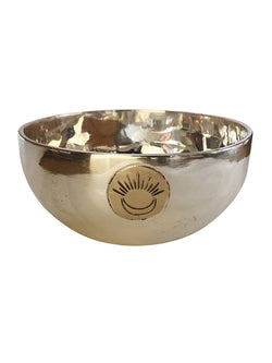 Engraved Silver Full Moon Singing Bowl: Small (5''x2.7)  17.5 oz
