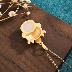 White Jade Lion Necklace