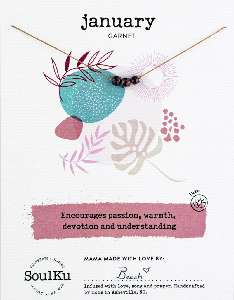 Garnet January Birthstone Necklace