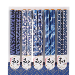 5 Piece Chopsticks Set Japan Motif Indigo (20/200)
