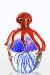 Glass Red Octopus on Blue Jellyfish 5