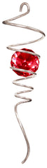 Crystal Spiral Tail Wind Spinner - Siver / Red