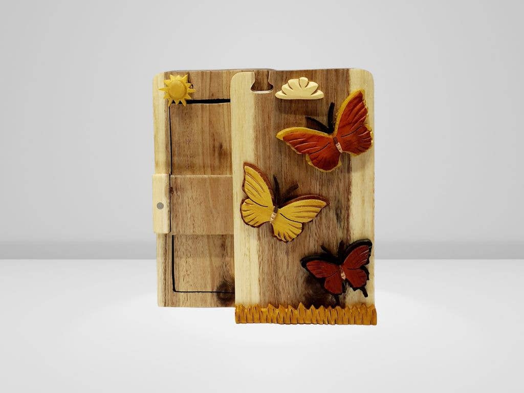 Butterflies are Free - Hand Carved Gift Box