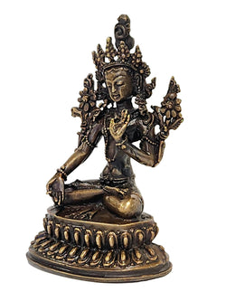 White Tara & Green Tara Bronze Statue: Bronze / 4