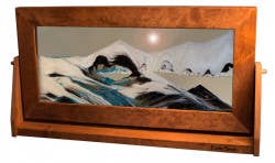 Alder Wood (Traditional) Moving Sand Art Pictures: Ocean Blue / Medium