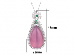 Big Pink Drop Jade Necklace