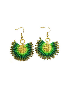 Macrame Sunbeam Earrings: Blue