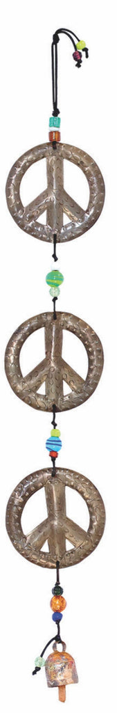 Triple Peace Symbol/Beads & Bell