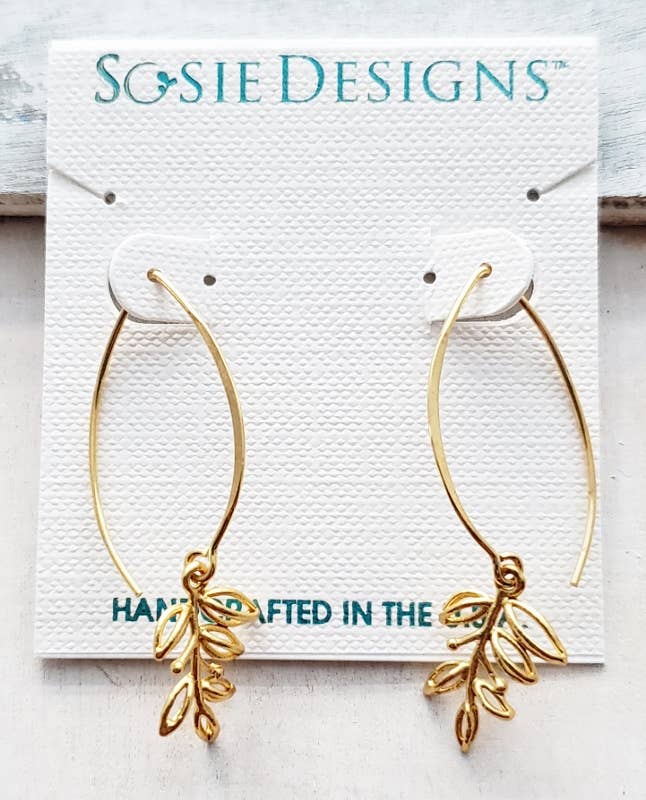 Vermeil Marquis Blossom Leaf Earrings