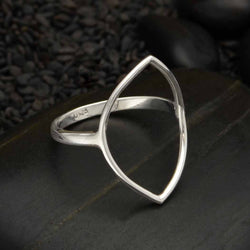 Sterling Silver large Marquis Wire Ring: 6