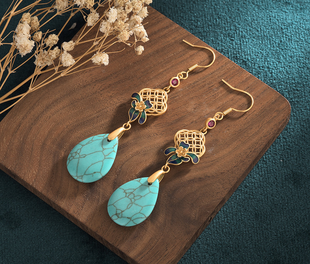 Lucky Fortune Turquoise  Earrings