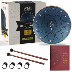 13-Note Steel Tongue Rain Drum Meditation Instrument: Blue - 12