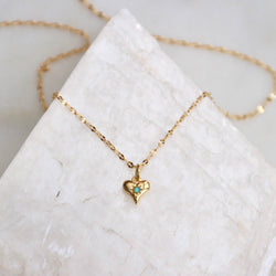 Opal Dainty Heart Necklace