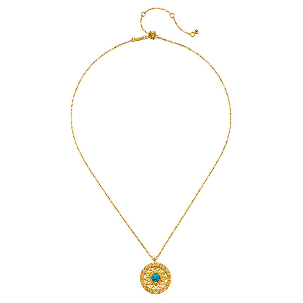 Summer - 18” Nurture Intuition Turquoise Mandala Necklace 18