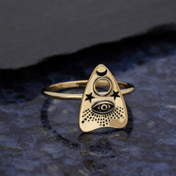 Sterling Silver or Bronze Ouija Planchette Ring: Recycled Sterling Silver / 7
