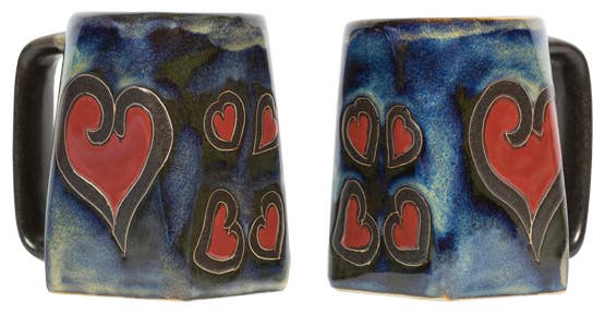 Mara Stoneware Hearts Square Mug