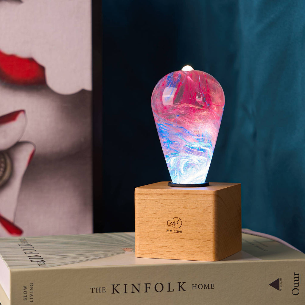 EP LIGHT Handmade Elsa Led Light Bulb Novelty Gifts: Wooden Base Only