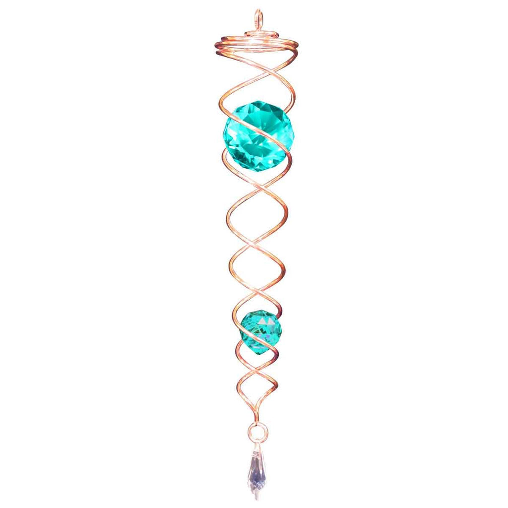 Crystal Twister Wind Spinner - Copper / Aqua