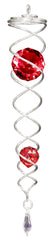Crystal Twister Wind Spinner - Silver / Red