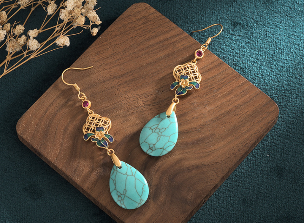 Lucky Fortune Turquoise  Earrings