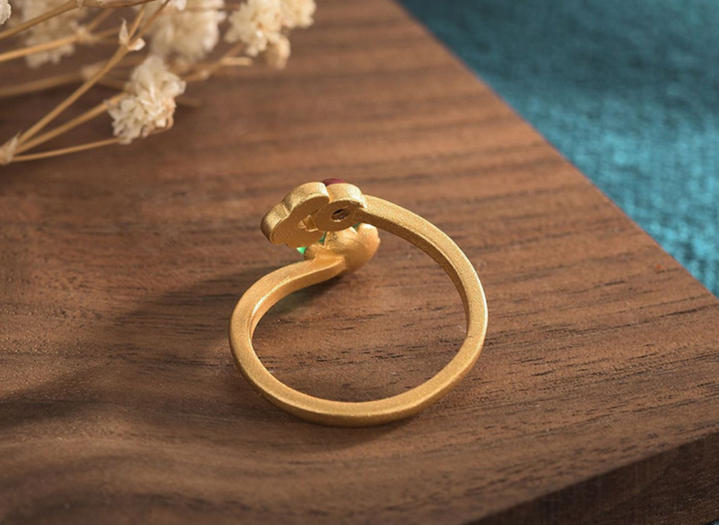 Enamel Cloud on Chalcedony Ring