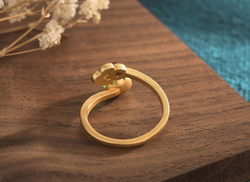 Enamel Cloud on Chalcedony Ring