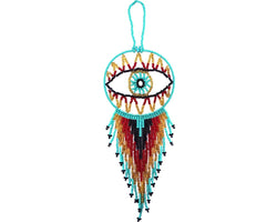 Round Beaded Evil Eye Dream Catcher Hanging Ornament