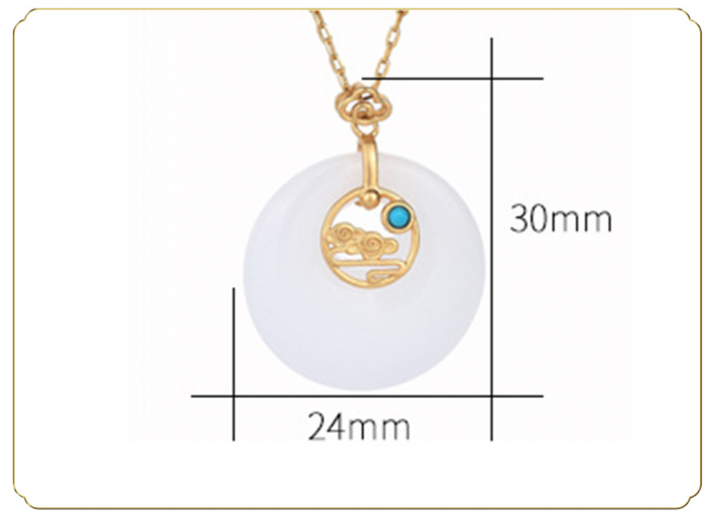 Chinese Style Floating Cloud in Jade Necklace