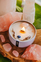 Love 4oz Wooden Wick Candle: White Tin