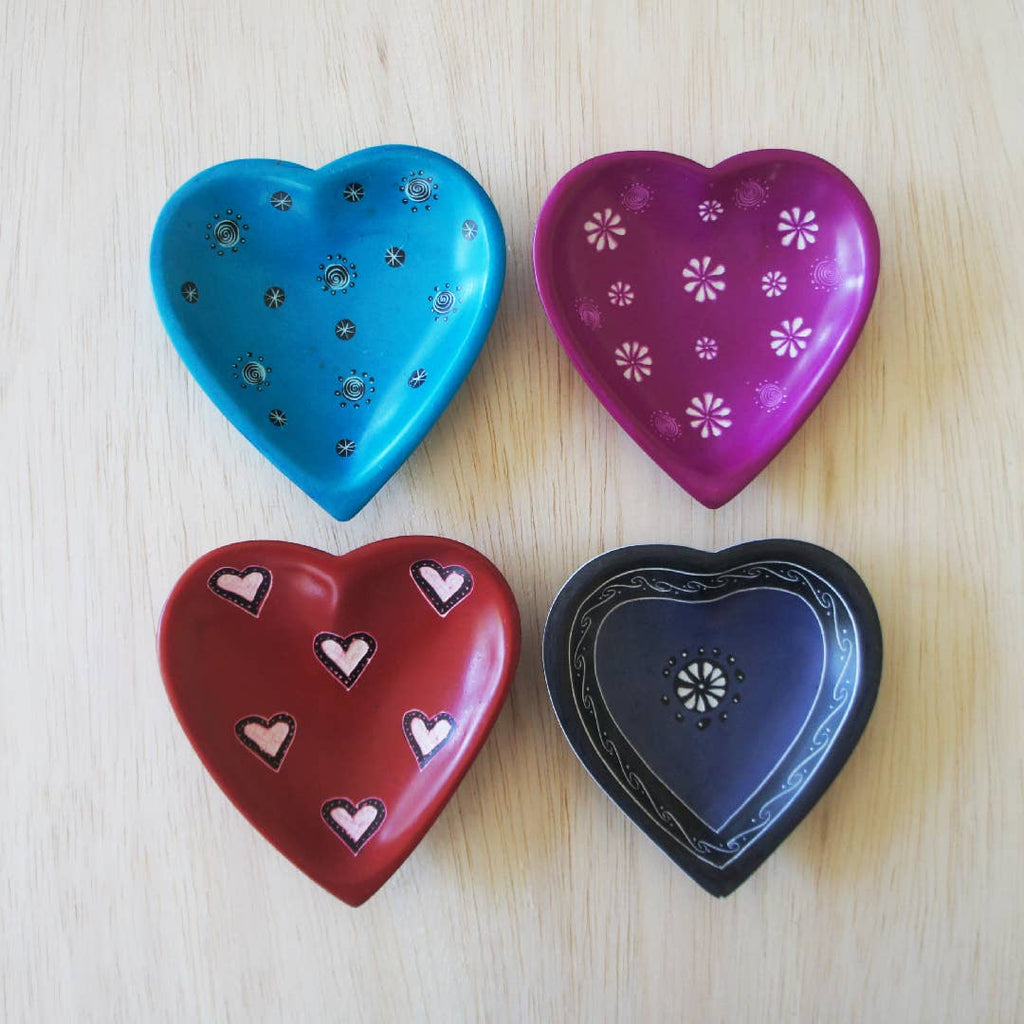 Pattern Heart Dish: Pink