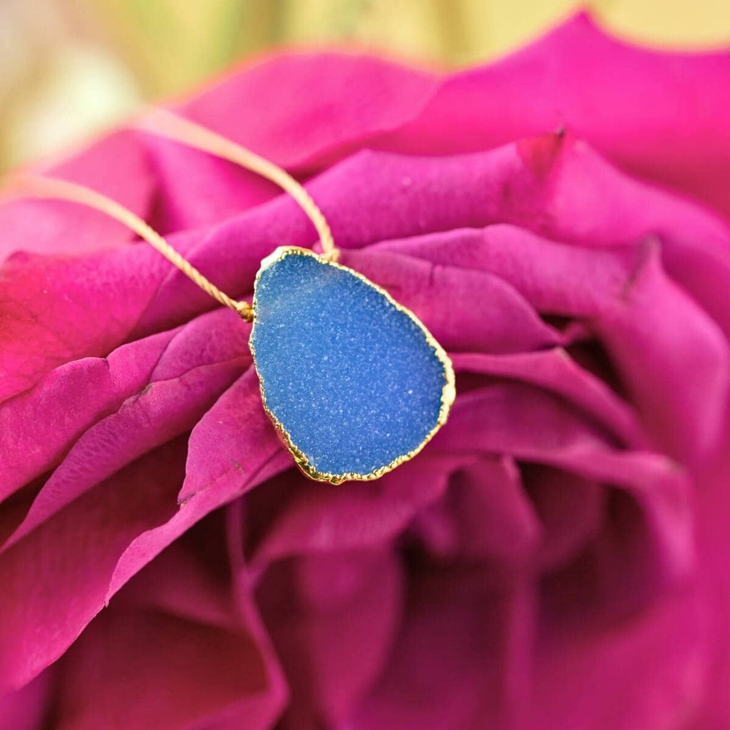 Blue Druzy Alchemy Necklace for Inner Strength