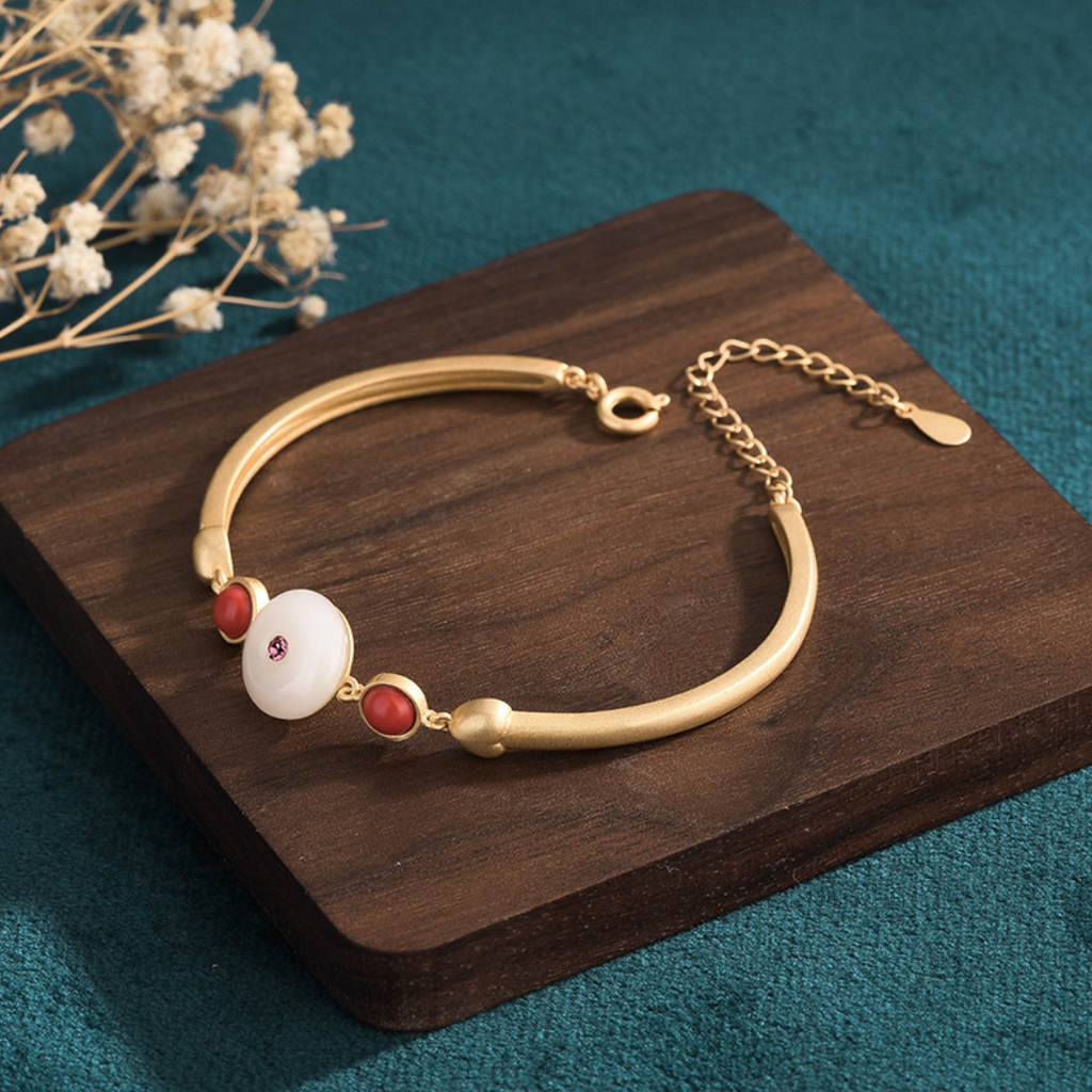 A Pink Eye In Jade Bracelet