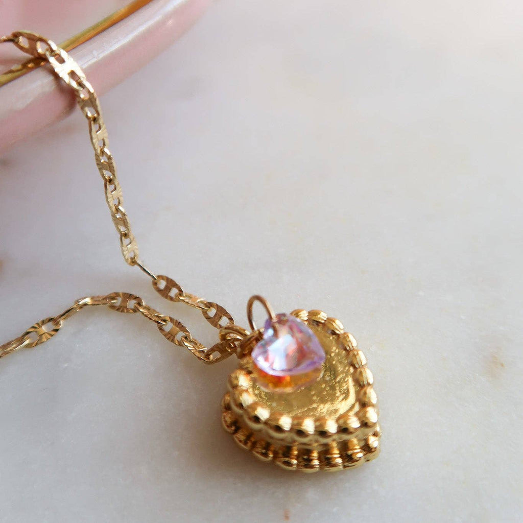 The Crumbs We Left Behind Heart Cake Necklace