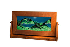 Alder Wood (Traditional) Moving Sand Art Pictures: Summer Turquoise / Medium