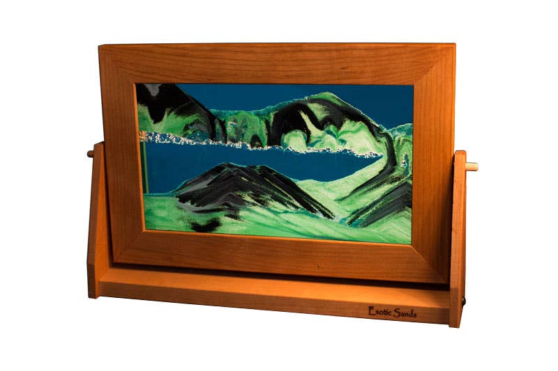 Cherry Wood (Traditional) Moving Sand Art Pictures: Summer Turquoise / XLarge