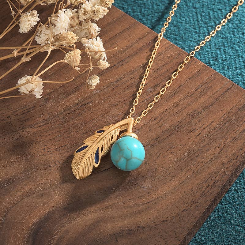 Golden Feather Necklace
