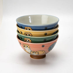 4 Piece Rice Bowl Gift Set Playful Neko Cats JP (1/12)