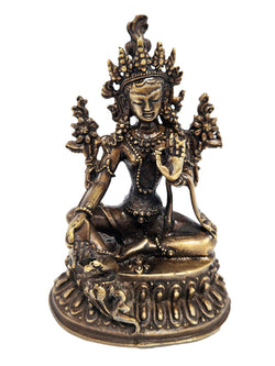White Tara & Green Tara Bronze Statue: Bronze / 4