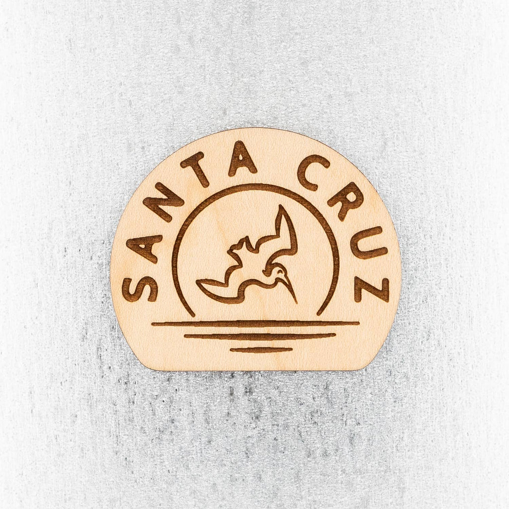 Santa Cruz Pelican Wood Magnet