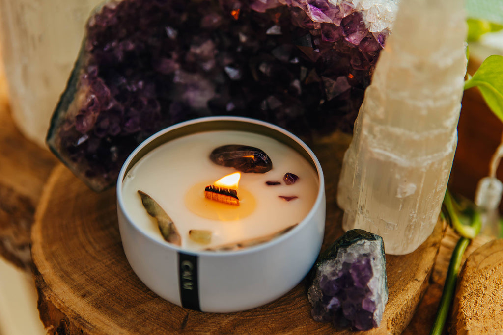 Calm 4oz Wooden Wick Candle: Black