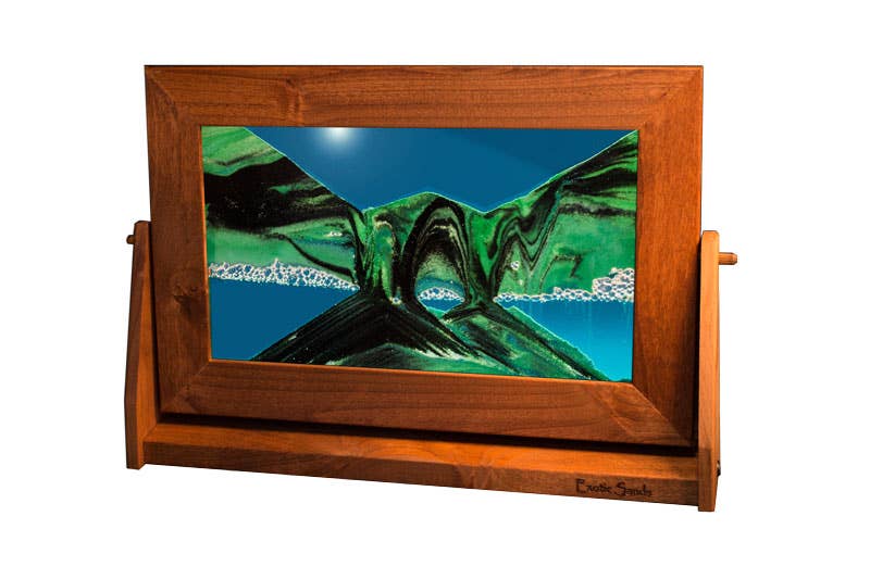 Alder Wood (Traditional) Moving Sand Art Pictures: Volcanic Clear / Small
