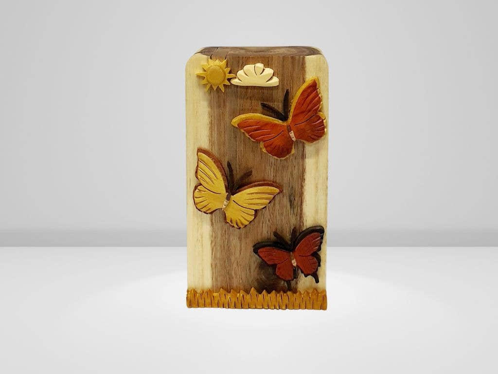 Butterflies are Free - Hand Carved Gift Box
